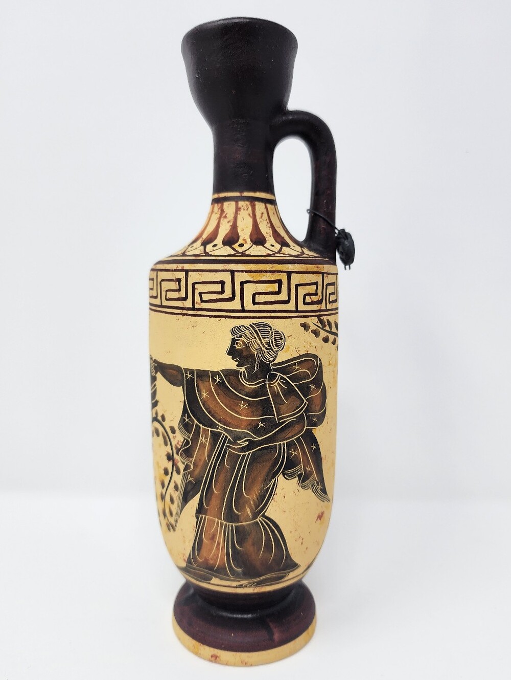 Greek Hand-Painted Terracotta Lekythos Reproduction